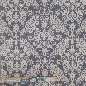 Quilting Patchwork Fabric Sewing Grey Floral Drill Wide Backing 150x50cm