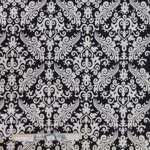 Quilting Patchwork Fabric Sewing Black Floral Drill Wide Backing 150x50cm