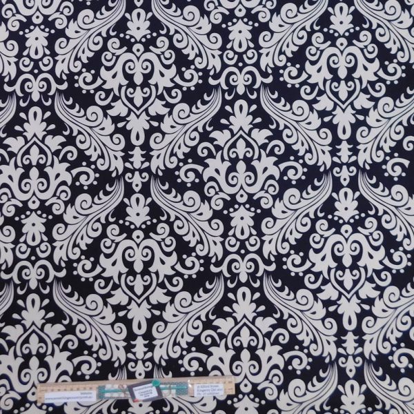 Quilting Patchwork Fabric Sewing Black Floral Drill Wide Backing 150x50cm