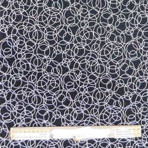 Quilting Patchwork Sewing Fabric Black with White Circles 50x55cm FQ