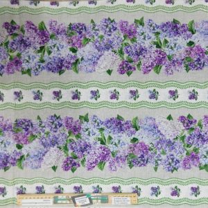 Quilting Patchwork Sewing Fabric Lilac Garden Border 50x55cm FQ