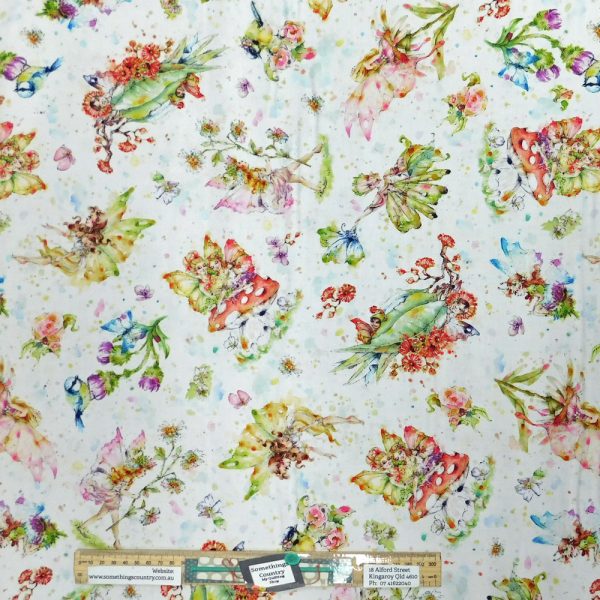 Quilting Patchwork Sewing Fabric Fairy Garden Allover 50x55cm FQ