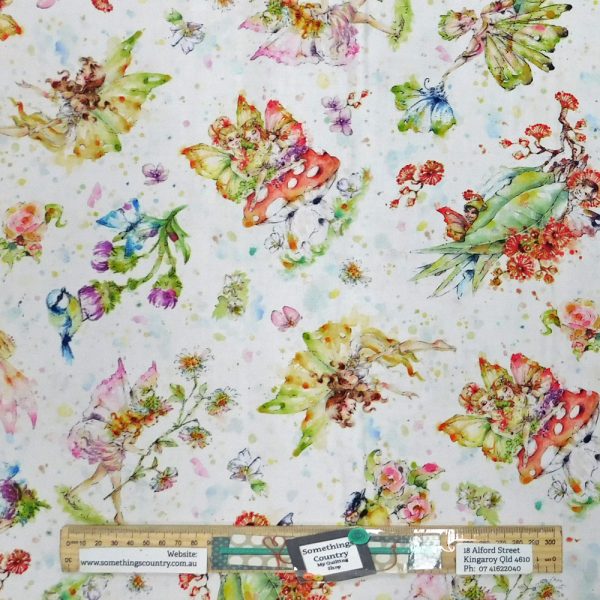 Quilting Patchwork Sewing Fabric Fairy Garden Allover 50x55cm FQ