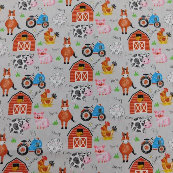 Quilting Patchwork Sewing Fabric Colourbook Farm 50x55cm FQ