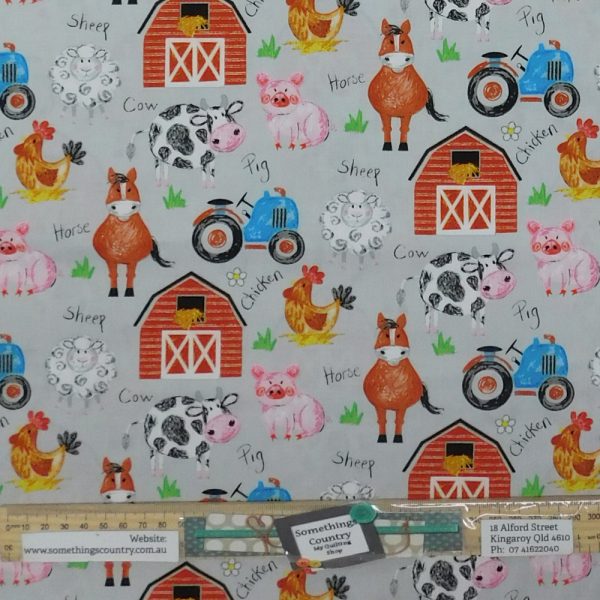 Quilting Patchwork Sewing Fabric Colourbook Farm 50x55cm FQ