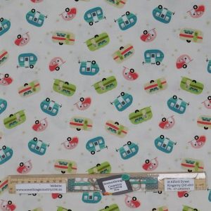 Quilting Patchwork Sewing Fabric Glamp Camp Cream 50x55cm FQ