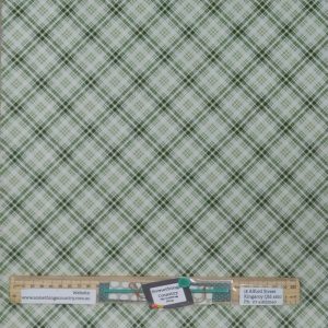 Quilting Patchwork Fabric Bouquet Roses Green Check 50x55cm FQ