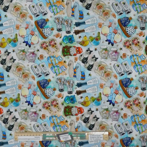 Quilting Patchwork Sewing Fabric Salt N Pepper Allover 50x75cm FQ