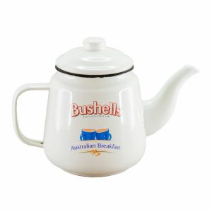 Country Vintage Style Enamel Cream Bushells Teapot 1.4 Litre