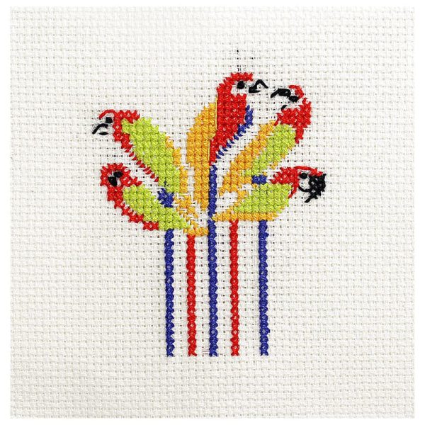 Make It Mini Parrots Cross X Stitch Kit for Beginner 7x5.5cm