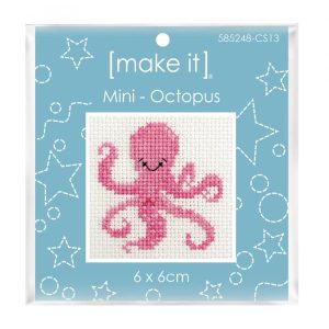 Make It Mini Octopus Cross X Stitch Kit for Beginner 6x6cm