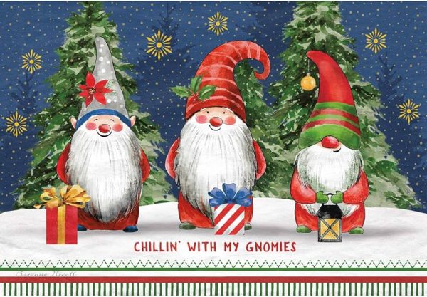 Lang Jigsaw Puzzle 1000 Piece Gnome Christmas Linen Embossed