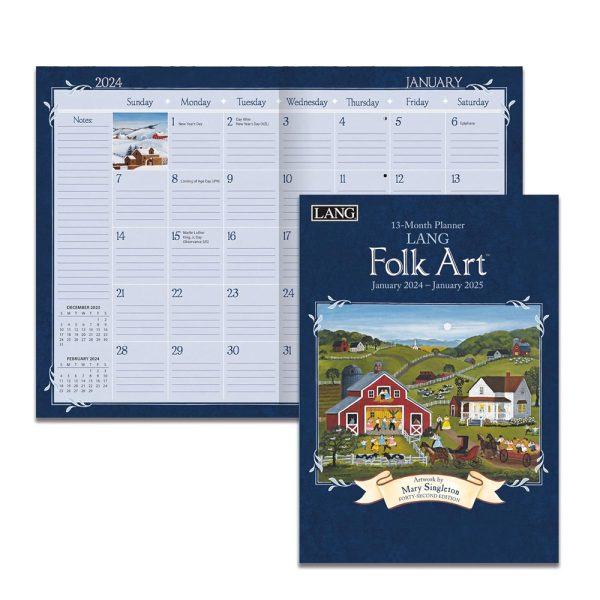 Lang 2024 13 Monthly Planner Folk Art 12 Inch Diary
