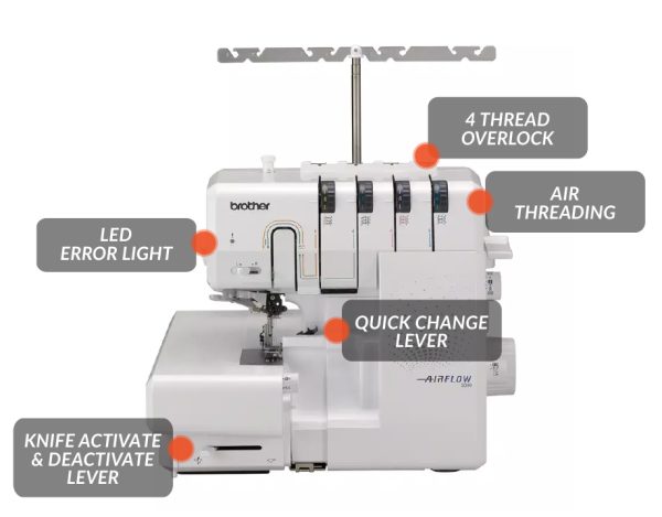 Brother Sewing Airflow 3000 Overlocker Easy to Thread