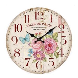 French Country Retro Wall Clock Ville De Paris 34cm CLK303B