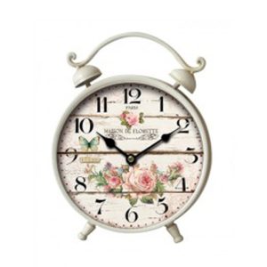 French Country Retro Standing White Clock Maison De Florette CLK237B