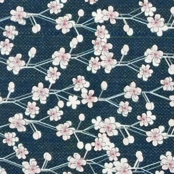 Quilting Patchwork Sewing Fabric Cherry Blossom Grey 50x55cm FQ