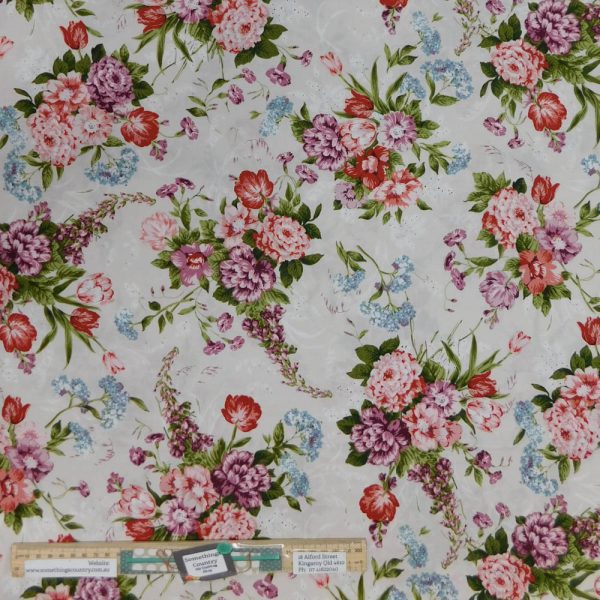 Quilting Patchwork Sewing Fabric Adelaide E Floral 50x55cm FQ