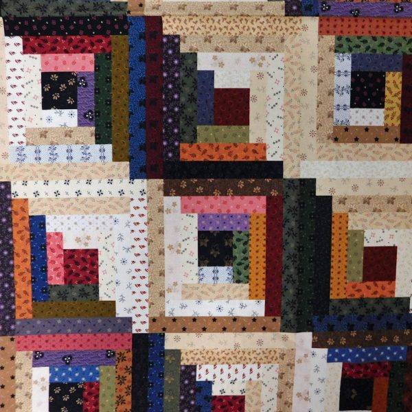Patchwork Quilting Sewing Fabric Log Cabin Quilt 74x110cm