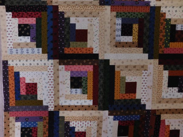 Patchwork Quilting Sewing Fabric Log Cabin Quilt 74x110cm
