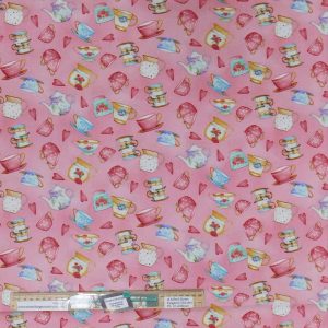 Quilting Patchwork Sewing Fabric Teacup Treats 50x55cm FQ