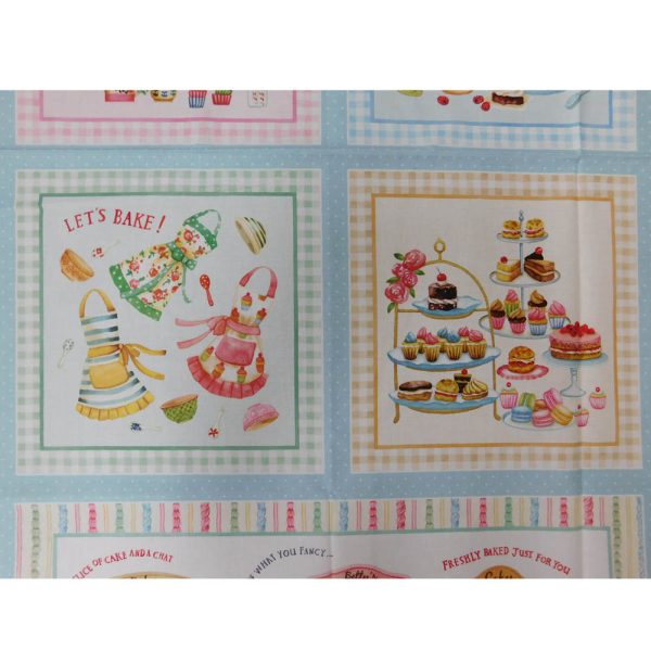 Patchwork Quilting Sewing Fabric Baked with Love Panel 24x110cm