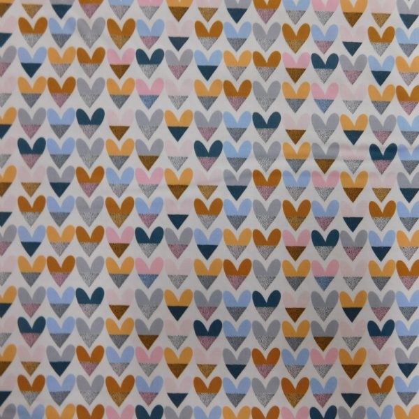 Quilting Patchwork Sewing Fabric Sweet Hearts 50x55cm FQ
