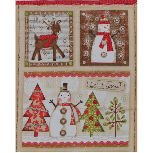 Patchwork Quilting Sewing Fabric Stitching Santa Panel 60x110cm