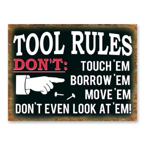 Country Metal Tin Sign Wall Art Tool Rules Plaque 30x40cm