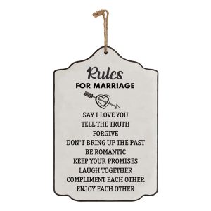 Country Wooden Farmhouse Sign Rules for Marriage Plaque