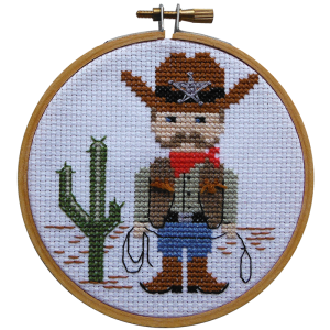 Make It Cowboy Cross X Stitch Kit for Beginners 10cm