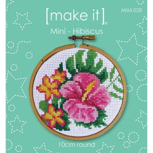 Make It Hibiscus Cross X Stitch Kit for Beginner 10cm