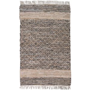 French Country Floor Mat Rectangle Woven Yarra Leather 90x150cm