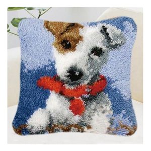 Crafting Kit Latch Hook Jack Russell with Canvas Hook and Threads