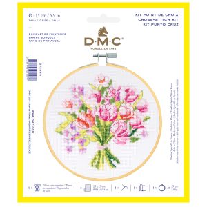 Dmc Spring Bouquet Cross X Stitch Kit With Hoop 15cm