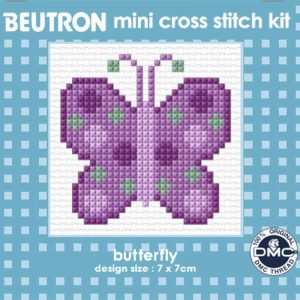 Beutron Mini Cross X Stitch Butterfly Kit for Beginner 7x7cm
