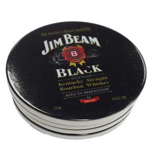 Kitchen Cork Backed Ceramic Coasters Jim Beam Black Set 4