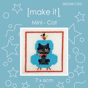 Make It Mini Cat Cross X Stitch Kit for Beginner 7x6cm