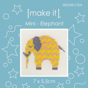 Make It Mini Elephant Cross X Stitch Kit for Beginner 7x5.5cm