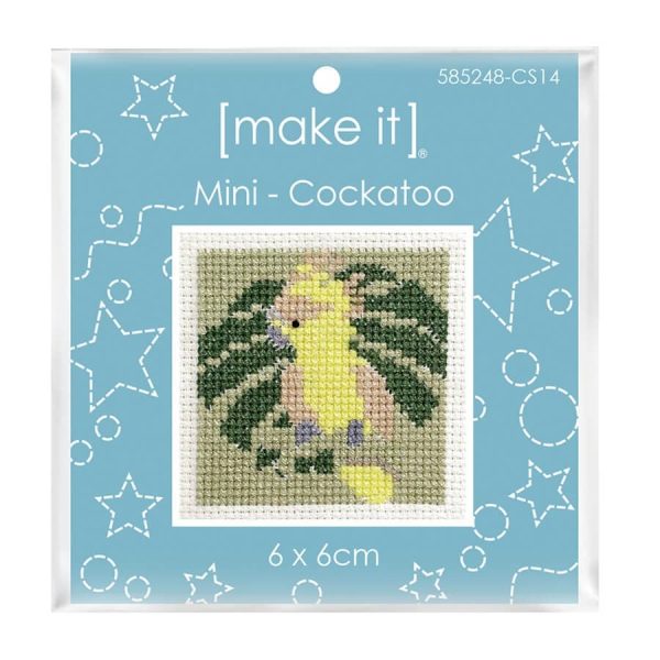 Make It Mini Cockatoo Cross X Stitch Kit for Beginner 6x6cm