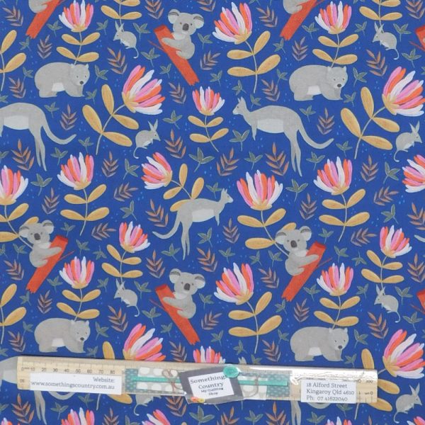 Quilting Patchwork Sewing Fabric Aussie Flora and Fauna 50x55cm FQ