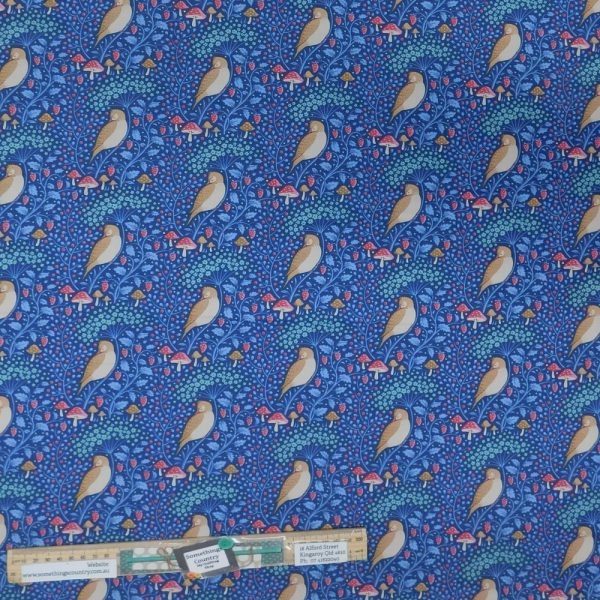 Quilting Patchwork Fabric TILDA Hibernation Sleepybird Denim 50x55cm FQ