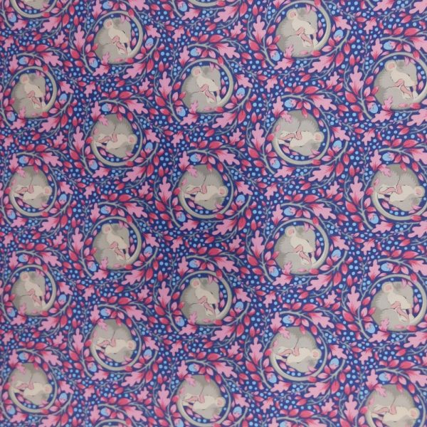 Quilting Patchwork Fabric TILDA Hibernation Slumbermouse Denim 50x55cm FQ