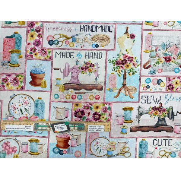 Patchwork Quilting Sewing Fabric Sew In Love Patch Panel 39x110cm