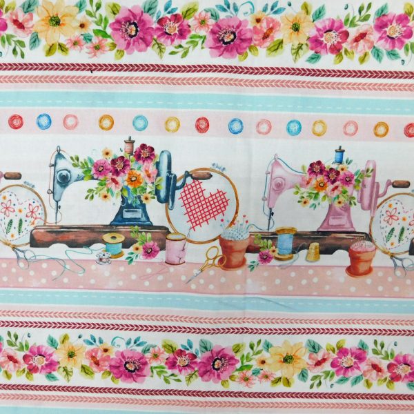Quilting Patchwork Sewing Fabric Sew In Love Border 50x55cm FQ