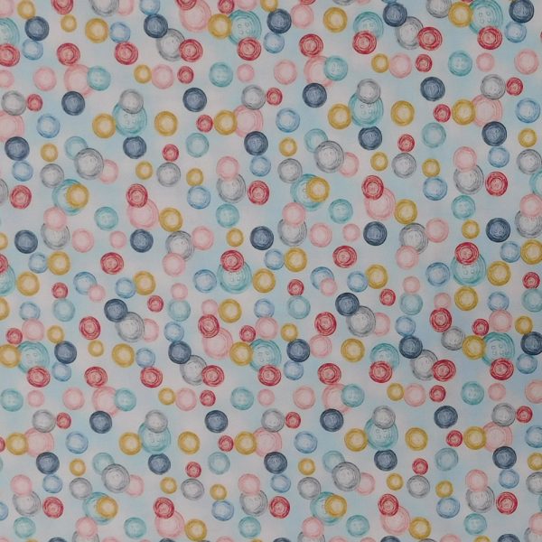 Quilting Patchwork Sewing Fabric Sew In Love Buttons Blue 50x55cm FQ