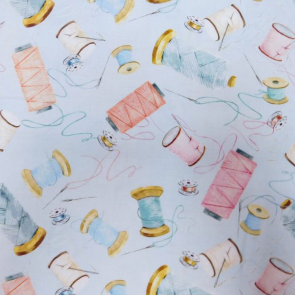 Quilting Patchwork Sewing Fabric Sew In Love Threads Blue 50x55cm FQ
