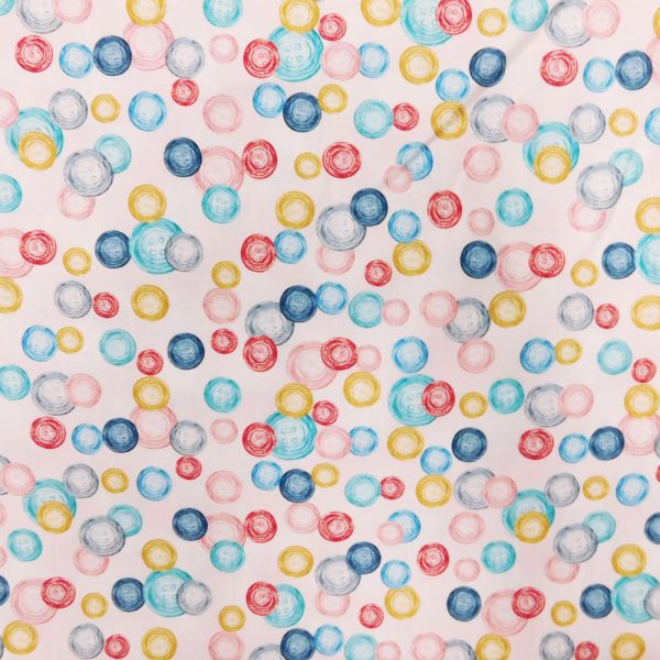 Quilting Patchwork Sewing Fabric Sew In Love Buttons Pink 50x55cm FQ