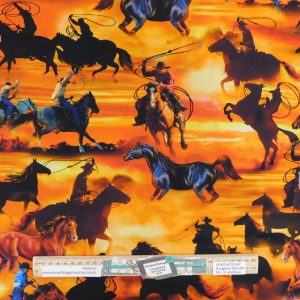 Quilting Patchwork Sewing Fabric Range Riders Horses 50x55cm FQ