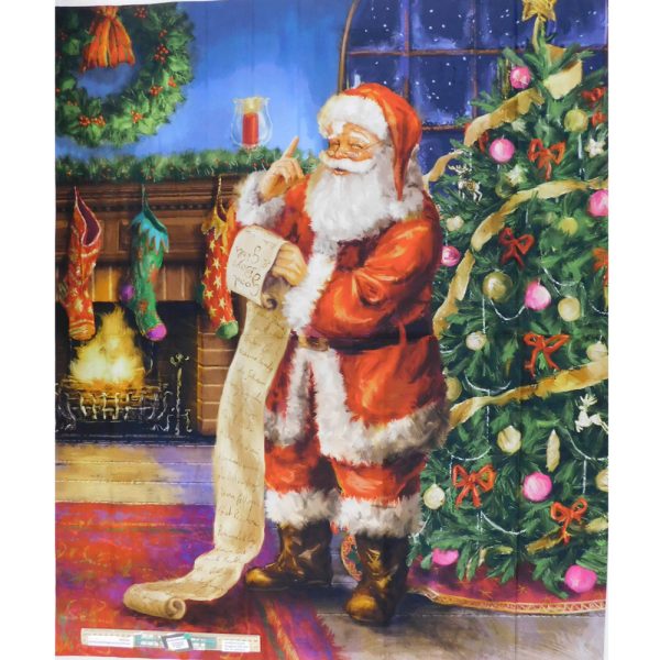 Patchwork Quilting Sewing Fabric Santa Claus Panel 95x110cm